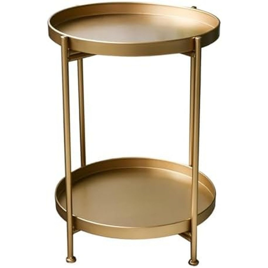 Tavolino laterale con ante pieghevole oro
