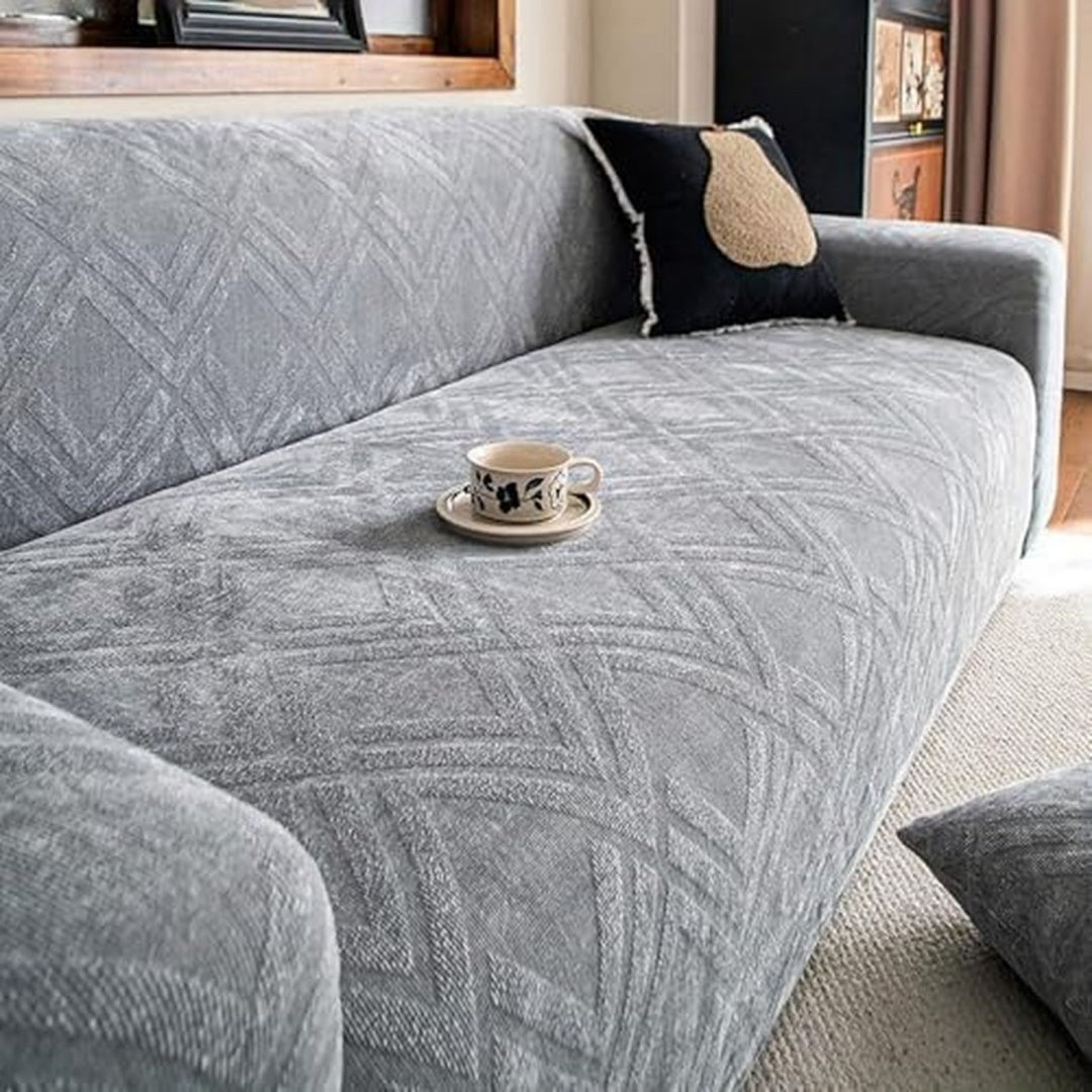 Divano confortevole regolabile rivestimento in tessuto grigio scuro