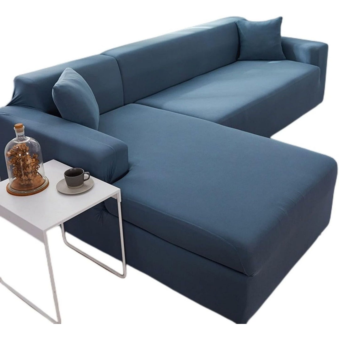 Divano da soggiorno Lussuoso Copridivano angolare forma Antiscivolo blu