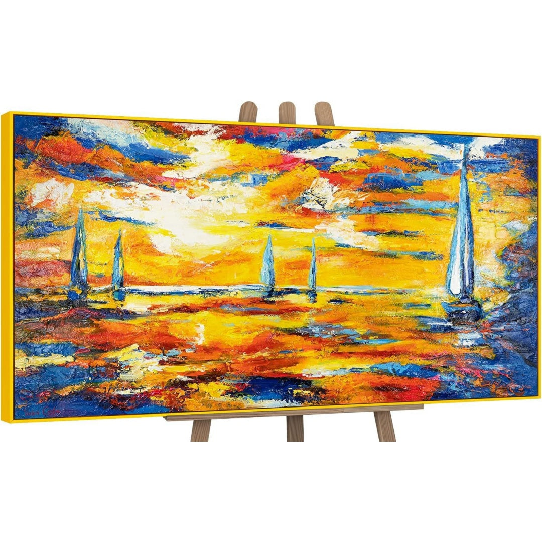 Arredo per soggiorno YS-Art Quadro Paesaggio Marino Astratto blu