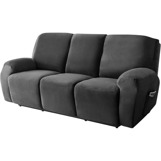 Divano confortevole fodere divano reclinabile velluto morbido nero