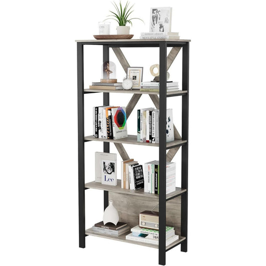 Mobile libreria con ripiani con illuminazione LED grigio