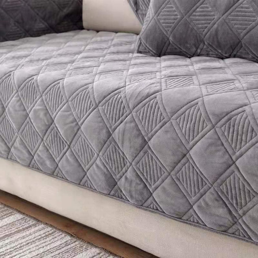 Divano confortevole regolabile con braccioli grigio