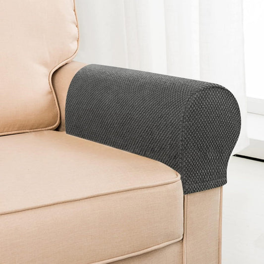 Arredo per soggiorno con braccioli rivestimento in tessuto grigio scuro