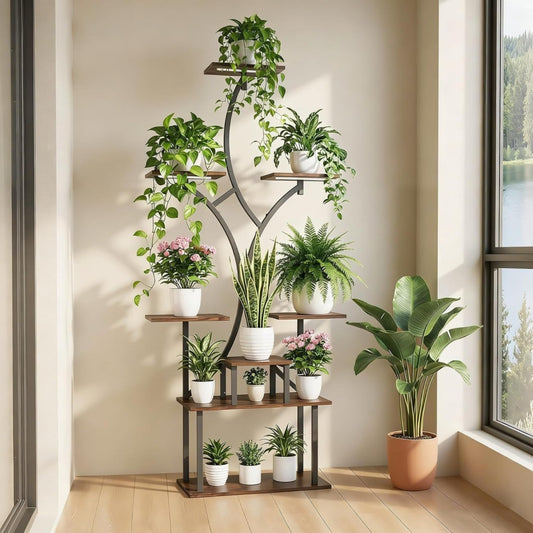 Arredo per soggiorno con ripiani con illuminazione LED naturale