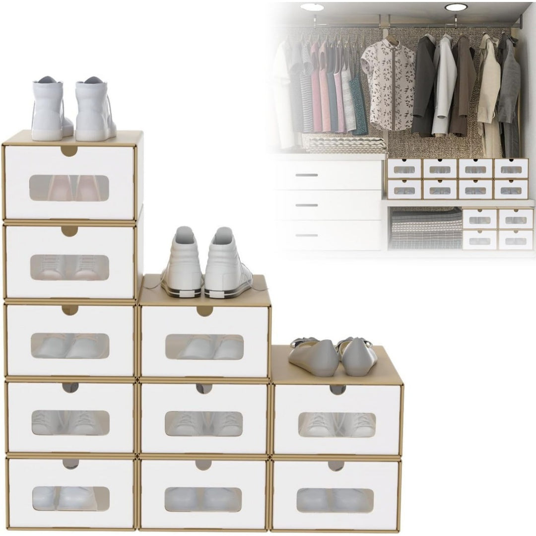 Arredo per soggiorno UISEBRT scatole scarpe impilabili finestra oro