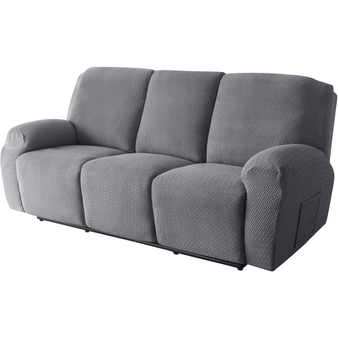 Seduta lounge reclinabile rivestimento in tessuto grigio scuro