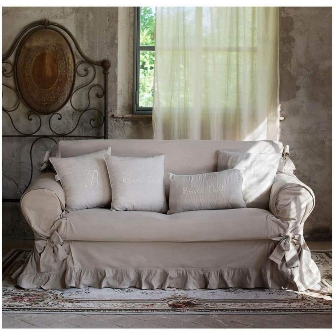 Seduta imbottita Blanc Mariclo' Copri Divano Shabby grigio scuro