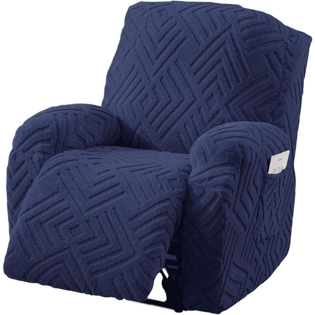 Divano da soggiorno Copridivano Posti Braccioli,Copripoltrona Reclinabile Elasticizzato blu